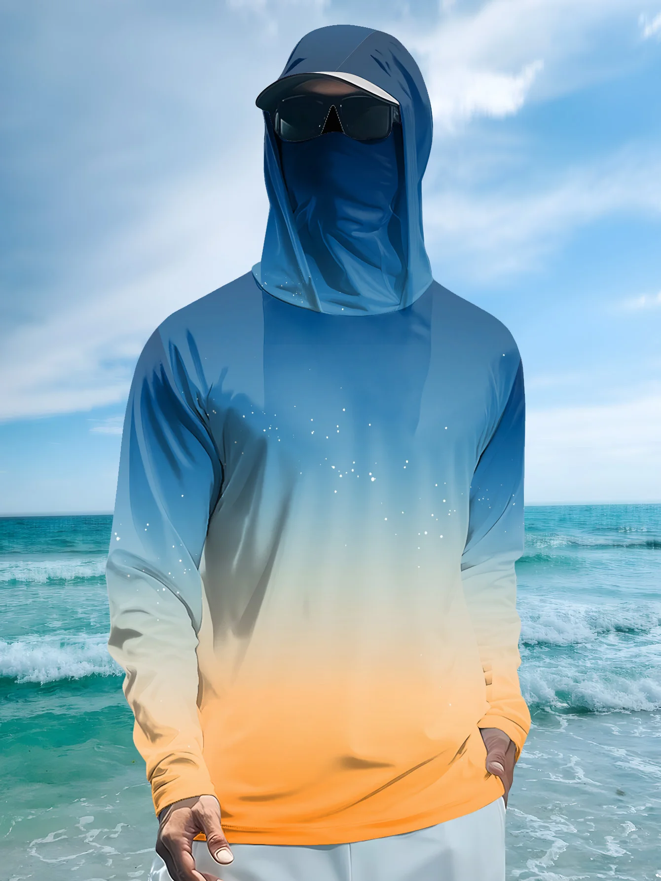 Mens Fishing Shirt Hooded UPF  - đánh giá và giá Fishing Mask Sun Protection