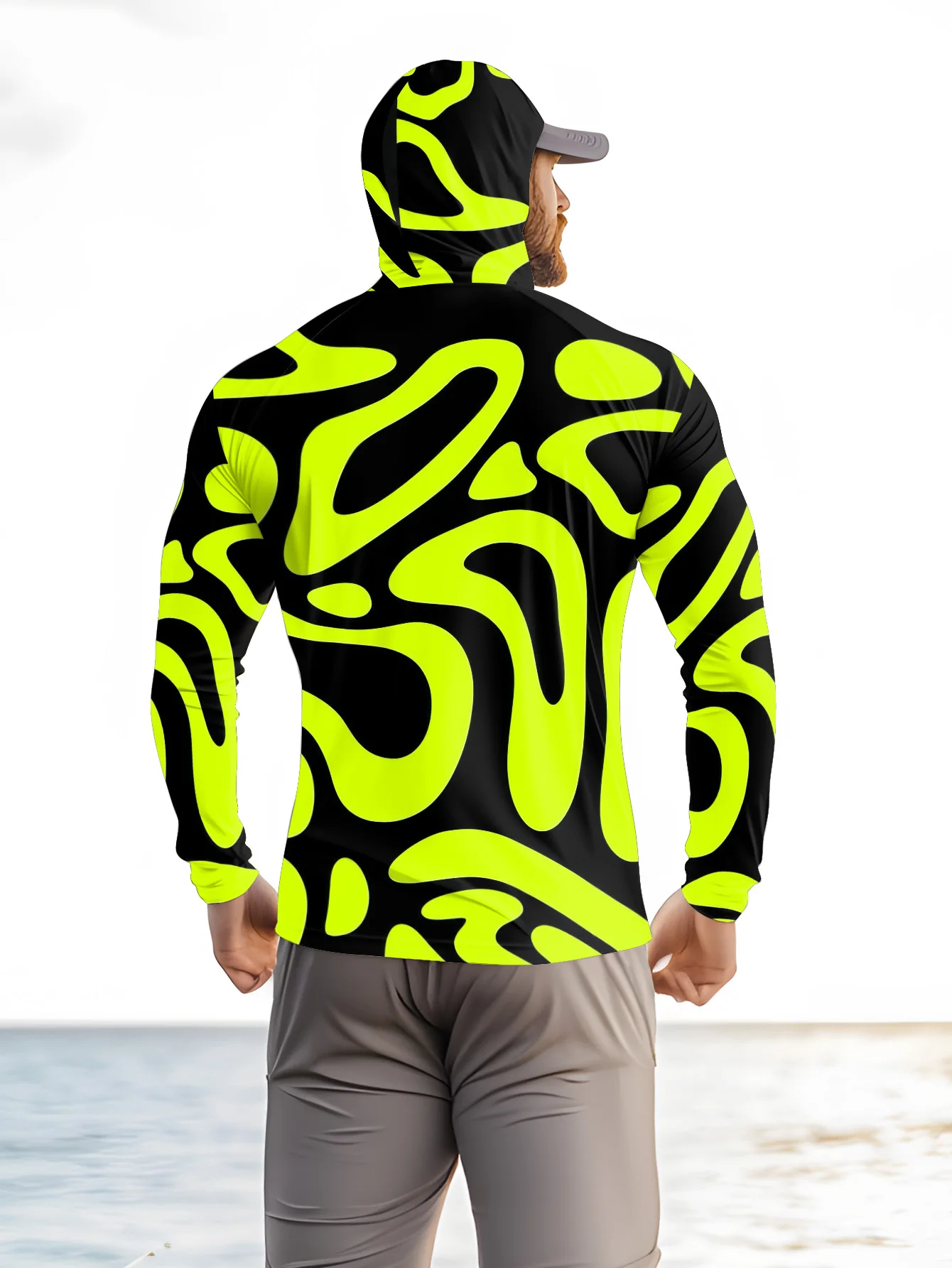Men's Neon Green Abstract Prin - đánh giá và giá Fishing Shirt Uv Protection
